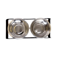 Country Living Rustic Dog Bone Elevated Feeder with 2 Stainless Steel Bowls - BIG FRENCHIES