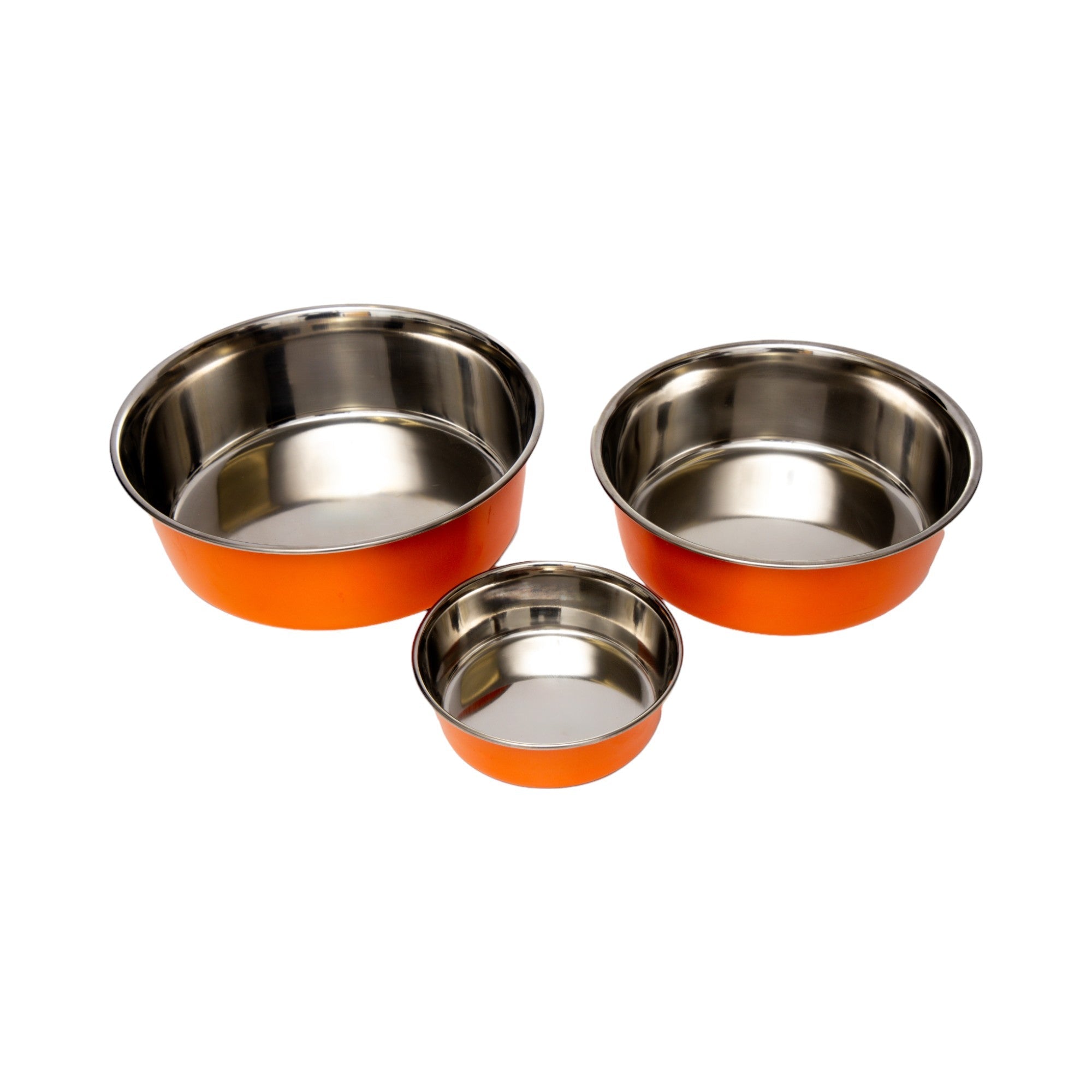 Country Living Set of 2 Heavy Gauge Stainless Steel Dog Bowls - Perfect for Food & Water - BIG FRENCHIES
