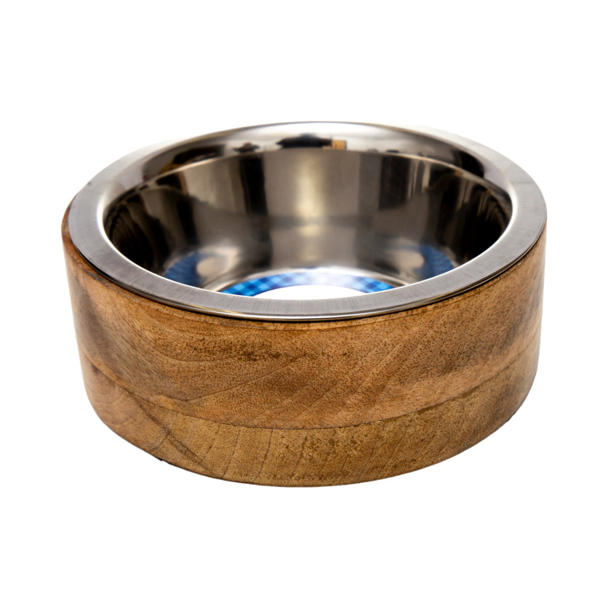 Country Living Stainless Steel Dog Bowl with Cylindrical Mango Wood Holder - BIG FRENCHIES