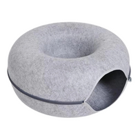 Felt Donut Cat Bed with Tunnel and Hideaway - BIG FRENCHIES