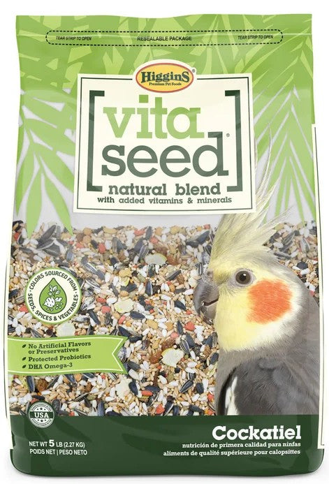 Caged Bird Care Bundle 6” Cuttlebone, Mineral Grit, VetRx & Vita Seed Cockatiel Food