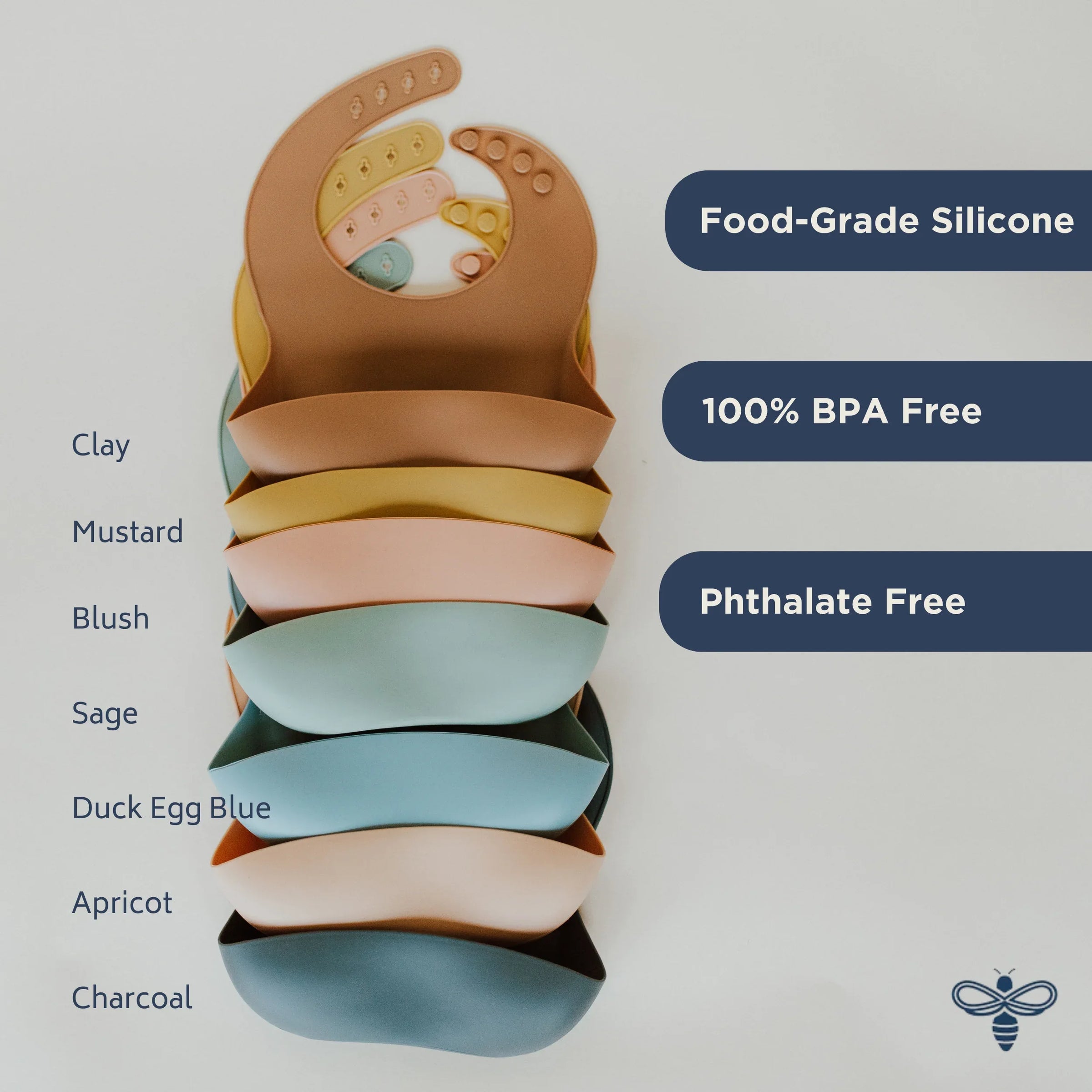 Charcoal Silicone Baby Bib - BIG FRENCHIES