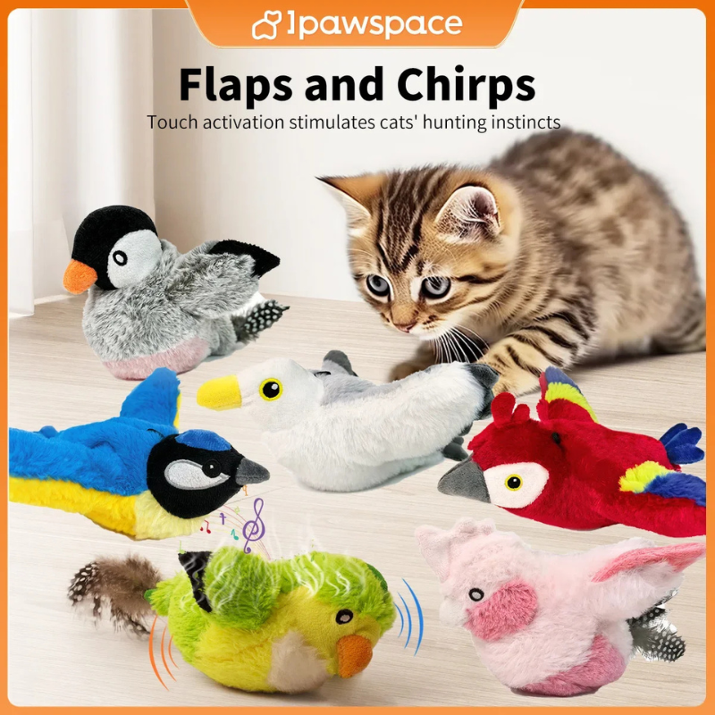 Flapping Bird Cat Toy – Interactive Catnip Plush - BIG FRENCHIES