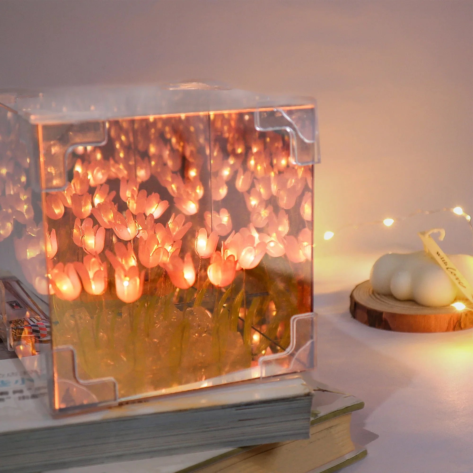 Tulip Mirror LED Night Light - Pink - BIG FRENCHIES