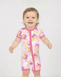 Softball Cherry Mom And Girl Matching Bamboo Shorty Zippy