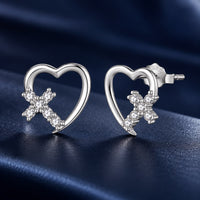 925 Sterling Silver White Gold Plated 1.0x1.0cm Pavé CZ Earrings for Women