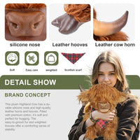 Highland Cow Plush – Weighted Toy for Kids & Adults
