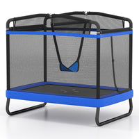 6 FT Kids Trampoline with Swing and Horizontal Bar Small Rectangle Trampoline