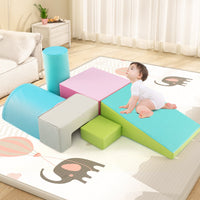 6 Pieces Foam Climbing Blocks Indoor Climb and Crawl Activity Playset with Rectangles