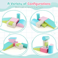6 Pieces Foam Climbing Blocks Indoor Climb and Crawl Activity Playset with Rectangles
