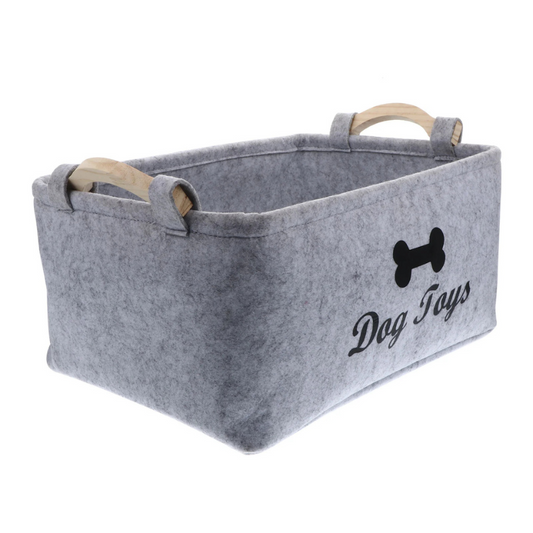 Dog Toy Storage Basket – Felt Organizer Bin for Pets - BIG FRENCHIES