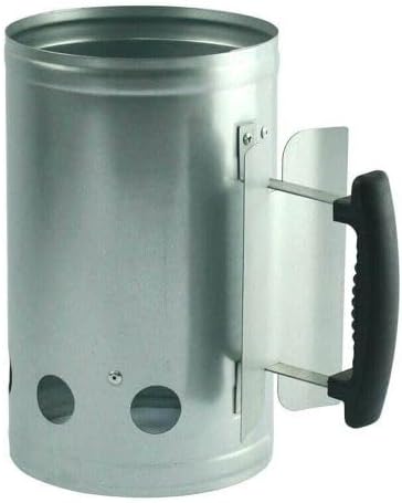 21st Century Steel Charcoal Starter Lights Charcoal Without Fluid Uses Newspaper