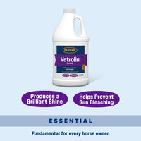 Farnam Vetrolin Shine Coat Conditioner & Shine Spray for Horses Mane Tail 64 oz.