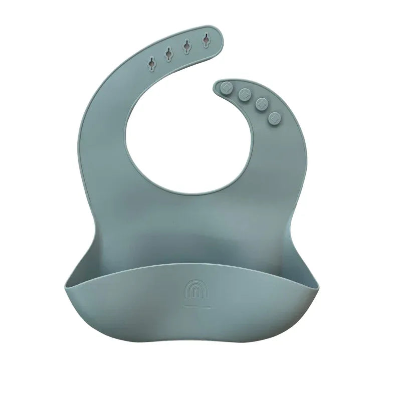 Classic Silicone Bucket Bib · Easy-to-clean · Dusty Blue Color - BIG FRENCHIES