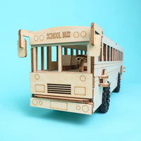 Dual Power School Bus STEM Kit – Build, Paint & Personalize | Battery + Solar Powered - BIG FRENCHIES