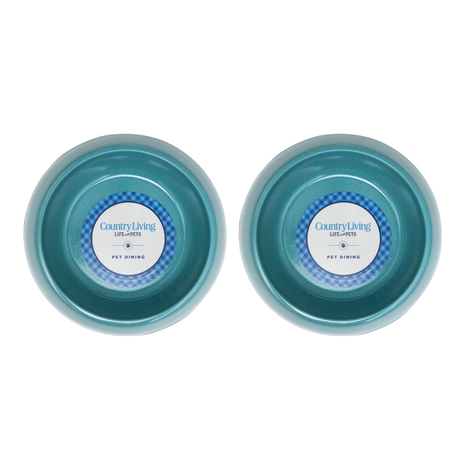 Country Living Set of 2 Natural Fiber Dog Bowls – Teal Blue - BIG FRENCHIES