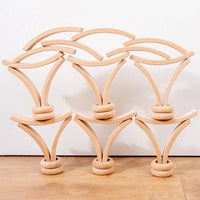 **Pre-order (Ships in 2-3 Weeks)**28 Pcs Mini Curved Natural Wooden Building Blocks with Storage Tray - BIG FRENCHIES