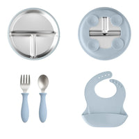 Stainless Steel Toddler Feeding Set 12+ Months- Sage Green - BIG FRENCHIES