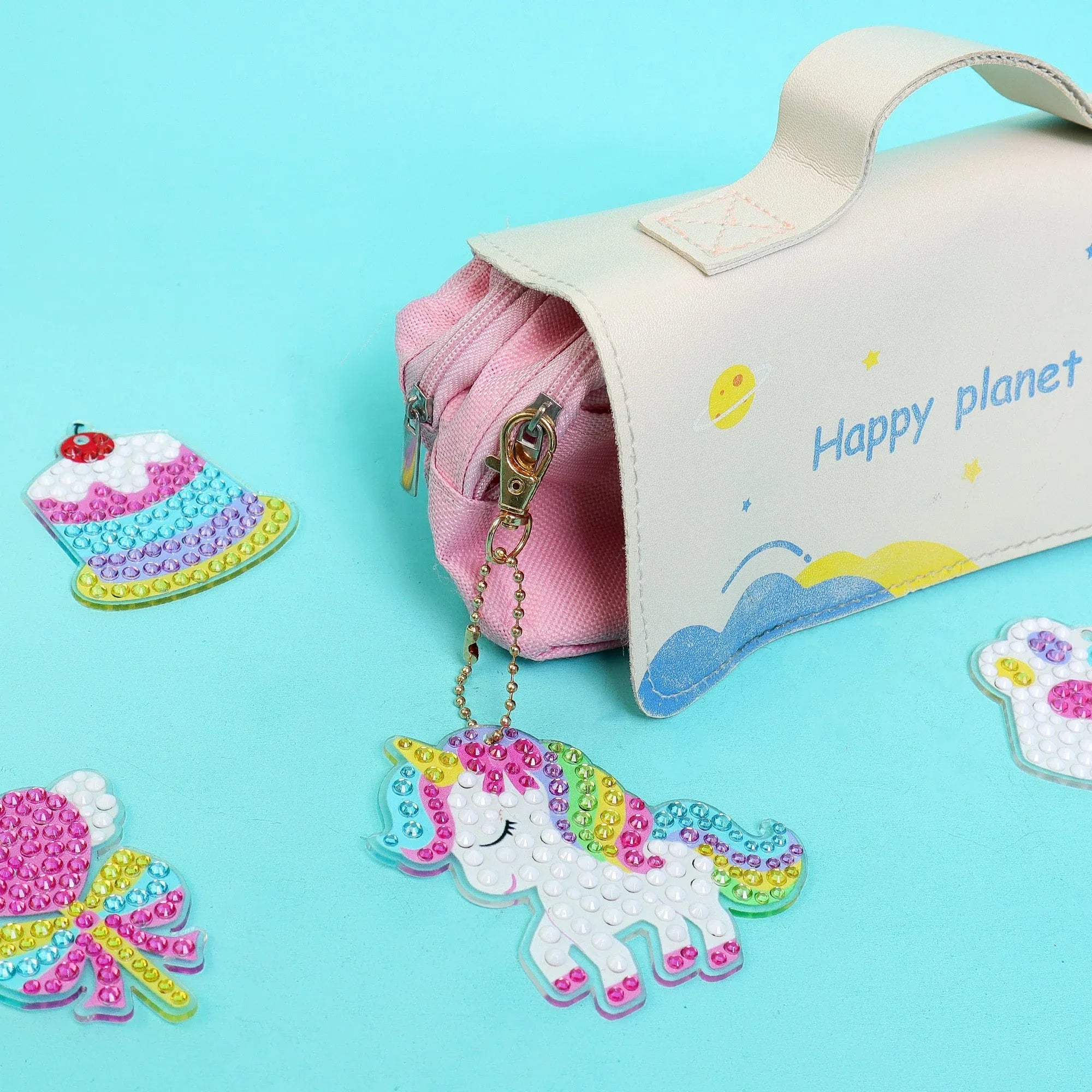 Adorable Keychains Diamond Art Kit – Unicorn (Set of 15) - BIG FRENCHIES