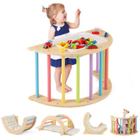 6 in 1 Kids Climbing Arch Playset wIth Removable Cushion and Stoppers