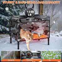 Heated Outdoor Cat House Waterproof Insulated Shelter Medium XL