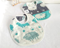 Two sides 100% Cotton Gauze Baby Bibs 6 Layers All Seasons Infant Unisex Clothing Accessories Bibs For Baby and Kids - BIG FRENCHIES