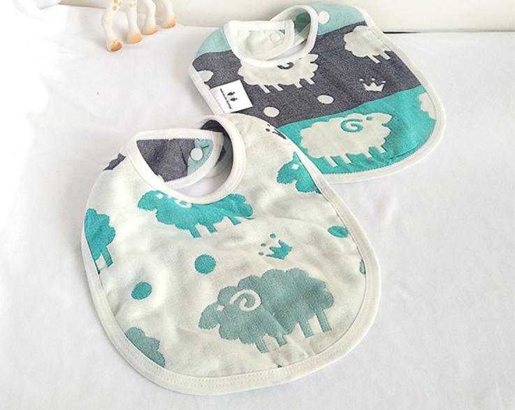 Two sides 100% Cotton Gauze Baby Bibs 6 Layers All Seasons Infant Unisex Clothing Accessories Bibs For Baby and Kids - BIG FRENCHIES