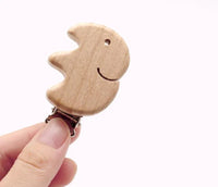 Modern Wood Naural Nipple Chain Accessories BPA Free Cute Modelling Beech Pacifier Clip Small Elephant Heart-shaped Holder for Pacifier - BIG FRENCHIES