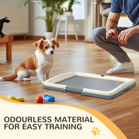 25" x 19" Pee Pad Holder, Dog Potty Tray for Indoor Outdoor, Easy to Clean Dog Training Toilet Pee Pad Tray, Grey