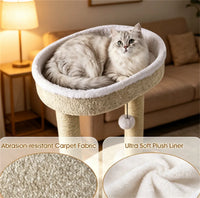 36" Compact SpaceSaving Cat Activity Center, HeavyDuty Stable Cat Climbing Furniture with Plush Rest Areas & Pompom Toy 
