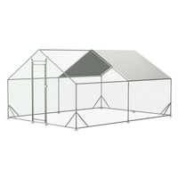 Large Metal Chicken Coop, Walk-in Chicken Run,Galvanized Wire Poultry Chicken Hen Pen Cage, Rabbits Duck Cages With Wate