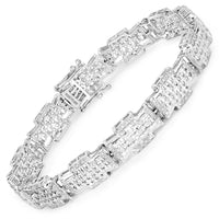 0.48 Carat Genuine White Diamond .925 Sterling Silver Bracelet
