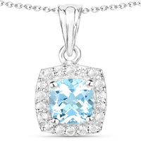 4.62 Carat Genuine Blue Topaz and White Topaz .925 Sterling Silver 3 Piece Jewelry Set (Ring, Earrings, and Pendant w/ Chain)