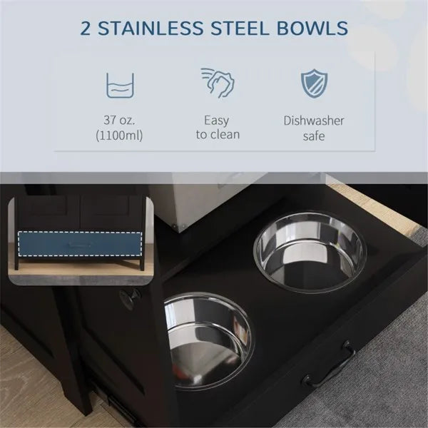 Dog Food Storage Cabinet-Black