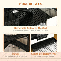 6-tier Platform Rolling Small Animal Rabbit Cage with a Large Living Space, Black