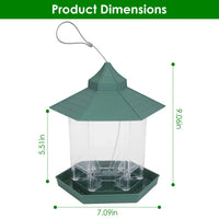 Hanging Gazebo Wild Bird Feeder Outdoor Bird Seed Station with Large Capacity 6 Feeder Ports for Garden Patio Park Weath