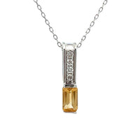 .06ct Citrine Diamond Fashion Pendants 10KT White Gold