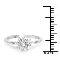 0.18 Carat Genuine White Diamond 14K White Gold Ring (E-F-G Color, SI Clarity)