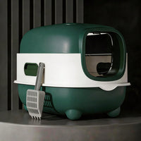 Fully Enclosed Cat Litter Box With UV Sterilization Odor Control, Large 56cm Space For Big Cats, Easy Clean 180 Flip Top