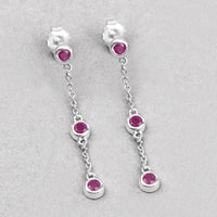 0.78 Carat Genuine Ruby .925 Sterling Silver Earrings
