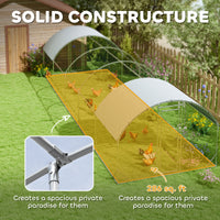 Large Metal Chicken Coop with Waterproof and Anti-UV Cover for Yard, Outdoor, Duck, Rabbit, 9.2 x 31.2 x 6.5