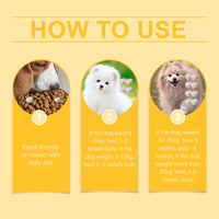 Dog Fish Oil Chewable Tablets,3 Skin & Coat Supplement For Itchy Skin, Seasonal Allergies, Support Bone, Digestion & Rep