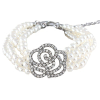 Four-row Pearl-studded Rose Cat And Dog Ornament Accessory
