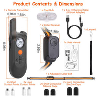 1Pc 984FT Dog Training Collar IP65 Waterproof Pet Beep Vibration Electric Shock Collar 3 Channels Rechargeable Transmitt