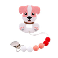 BPA Free Food Grade Silicone Teethers Cartoon Animals Shape Pacifier Clips, Accessories Baby Teething 1pc - BIG FRENCHIES