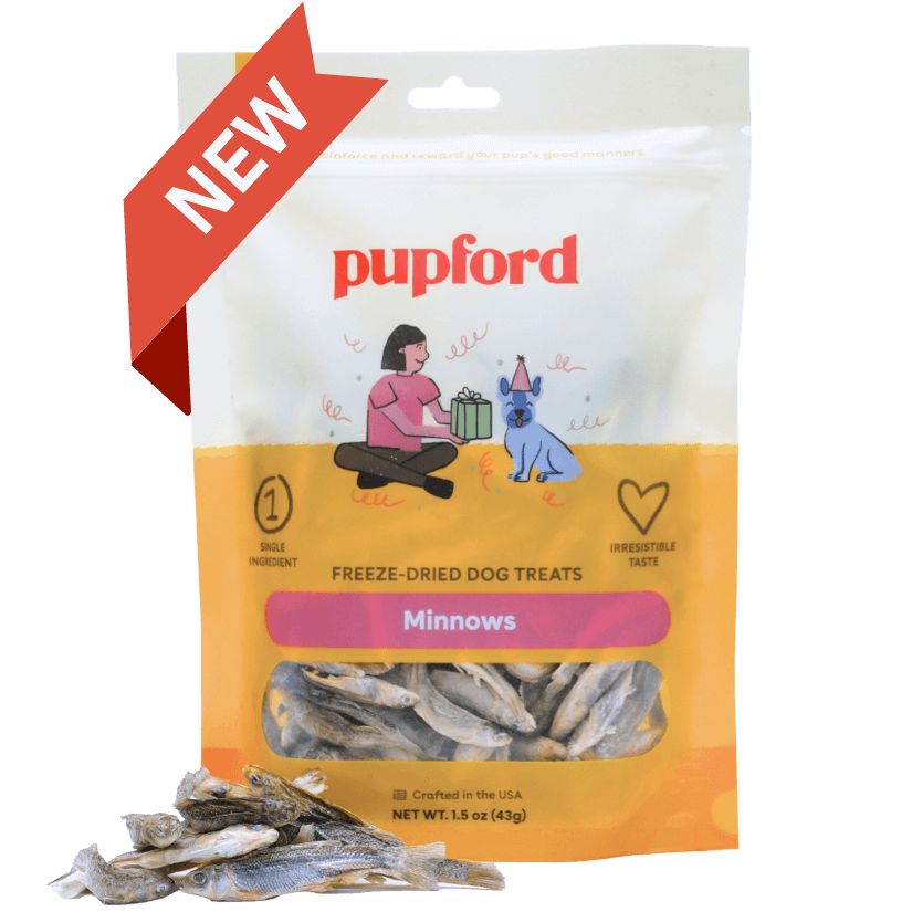 Pupford Freeze Dried Minnows Single-Ingredient Dog Treats, 1.5 oz, Pack of 11