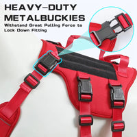 Heat-resistant Durable Nylon Tactical Service Dog Harness, Adjustable No-pull Reflective Vest With Dual Handles For Larg
