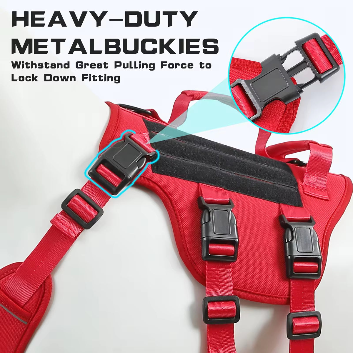 Heat-resistant Durable Nylon Tactical Service Dog Harness, Adjustable No-pull Reflective Vest With Dual Handles For Larg