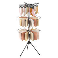 3-Tier Foldable Tripod Clothes Drying Rack With 24 Clips & 32 Rods, 70 Space Saving Laundry Dryer