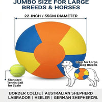 Herding Ball For Dogs, Large Dog Ball With Handles For Outdoor Play, Indestructible Training Toy Balls For Australian Shepherd, Interactive Toy Balls For Medium & Large Dogs